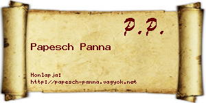 Papesch Panna névjegykártya
